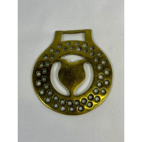19th Century Brass Horse Harness Medallion Tulip Parade - Picture 7 of 9